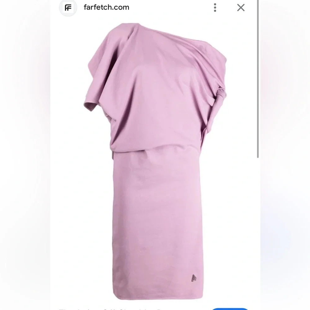 The Attico Asymmetric Draped Cotton-Jersey Mini Dress - Picture 3 of 13